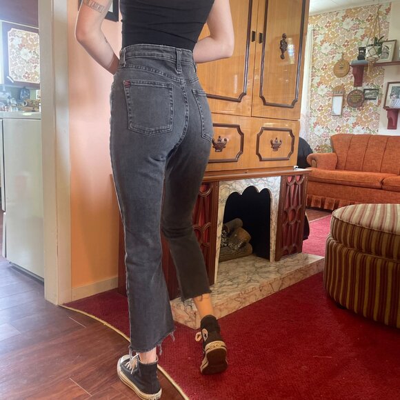 Black denim BDG high rise kick ankle flare straight jeans! - Picture 7 of 12